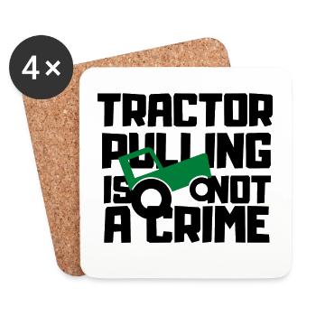Tractor Trek Gift Tractor Pulling Tractor - Coasters (set of 4) - white - Front