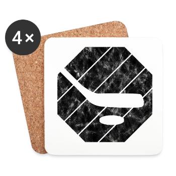 Hockey sur glace Hockey sur glace Patins rétro Puck Ice - Dessous de verre (lot de 4) - blanc - Devant