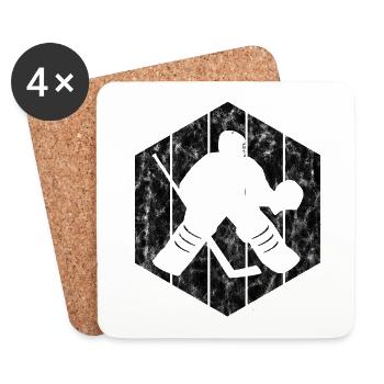 Eishockey im retro oder vintage Style für Kinder - Untersetzer (4er-Set) - Weiß - Vorne