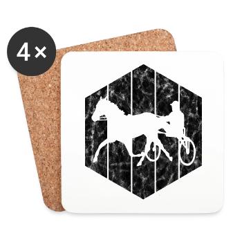 Trotter trotting in retro or vintage style - Coasters (set of 4) - white - Front