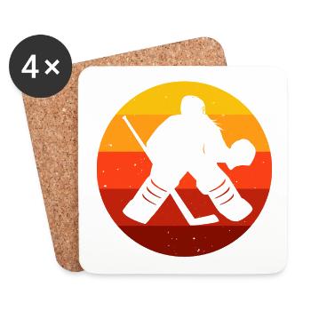 Eishockey im retro oder vintage Style für Kinder - Untersetzer (4er-Set) - Weiß - Vorne