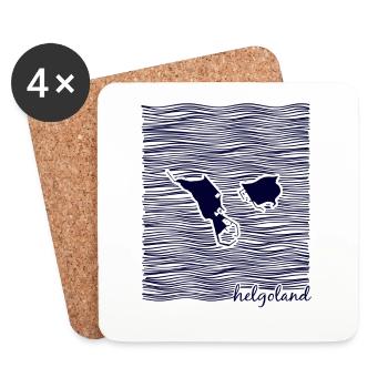 Helgoland, Schleswig-Holstein/Deutschland, Nordsee - Untersetzer (4er-Set) - Weiß - Vorne