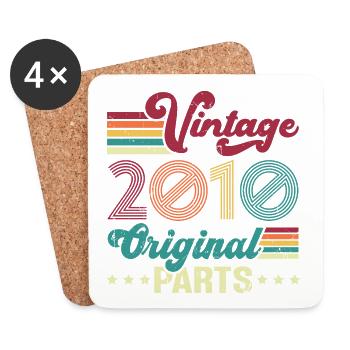 Vintage 2010 Original, Geburtstagsgeschenk - Untersetzer (4er-Set) - Weiß - Vorne