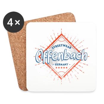 Offenbach Allemagne Ville Skyline Home Love - Dessous de verre (lot de 4) - blanc - Devant