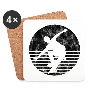 Skateboarder Skateboard Skater Skate Skateing - Untersetzer (4er-Set) - Weiß - Vorne