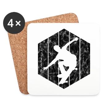 Skateboarder Skateboard Skater Skate Skateing - Untersetzer (4er-Set) - Weiß - Vorne