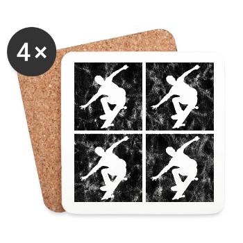 Skateboarder Skateboard Skater Skate Skateing - Coasters (set of 4) - white - Front