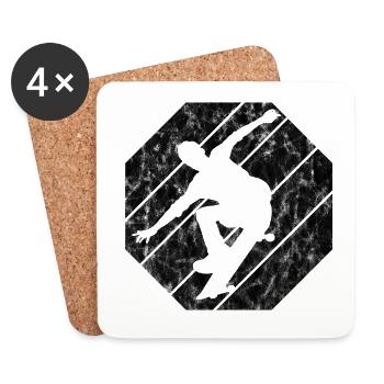 Skateboarder Skateboard Skater Skate Skateing - Coasters (set of 4) - white - Front