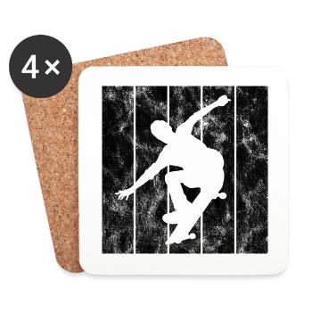 Skateboarder Skateboard Skater Skate Skateing - Coasters (set of 4) - white - Front