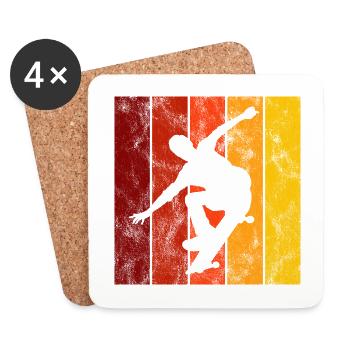 Skateboarder Skateboard Skater Skate Skateing - Coasters (set of 4) - white - Front