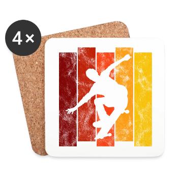 Skateboarder Skateboard Skater Skate Skateing - Coasters (set of 4) - white - Front