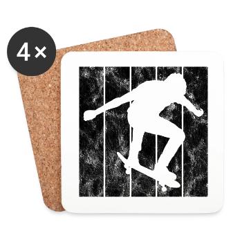 Skateboarder Skateboard Skater Skate Skateing - Untersetzer (4er-Set) - Weiß - Vorne