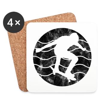 Skateboarder Skateboard Skater Skate Skateing - Untersetzer (4er-Set) - Weiß - Vorne