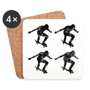 Skateboarder Skateboard Skater Skate Skateing - Untersetzer (4er-Set) - Weiß - Vorne