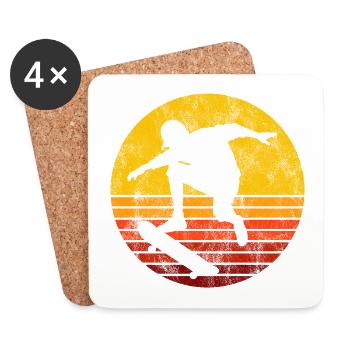 Skateboarder Skateboard Skater Skate Skateing - Untersetzer (4er-Set) - Weiß - Vorne