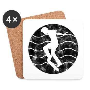 Skateboarder Skateboard Skater Skate Skateing - Untersetzer (4er-Set) - Weiß - Vorne