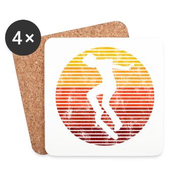 Skateboarder Skateboard Skater Skate Skateing - Dessous de verre (lot de 4) - blanc - Devant