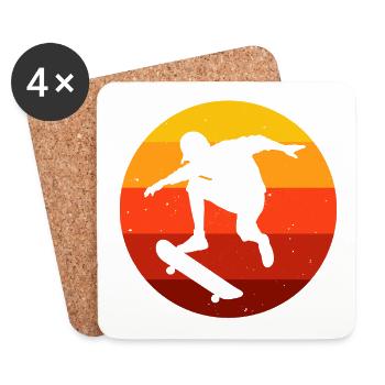 Skateboarder Skateboard Skater Skate Skateing - Untersetzer (4er-Set) - Weiß - Vorne