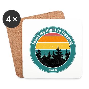 Jesus my flight to freedom - Coasters (set of 4) - white - Front