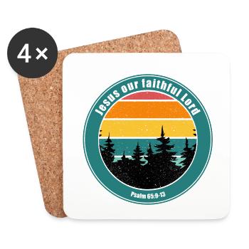 Jesus our faithful Lord - Coasters (set of 4) - white - Front