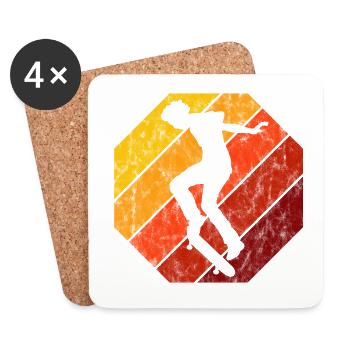 Skateboard Skateboarder Skater Skate Skateing - Untersetzer (4er-Set) - Weiß - Vorne