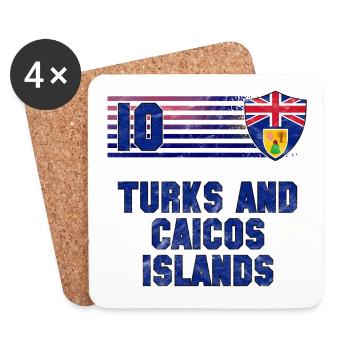 Turks and Caicos Islands Football Team - Coasters (set of 4) - white - Front