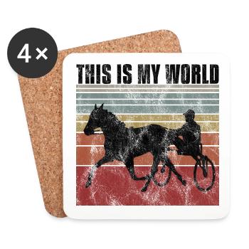 Ceci est mon World Trotting Races Retro - Dessous de verre (lot de 4) - blanc - Devant