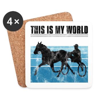 Ceci est mon World Trotting Races Retro - Dessous de verre (lot de 4) - blanc - Devant
