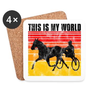 Ceci est mon World Trotting Races Retro - Dessous de verre (lot de 4) - blanc - Devant