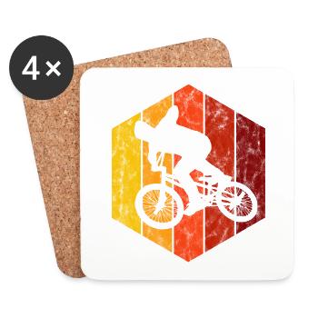 BMX Rad Fahrrad Retro Geschenk Bicycle Motocross - Untersetzer (4er-Set) - Weiß - Vorne