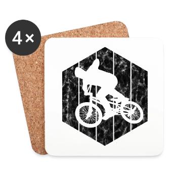 BMX Rad Fahrrad Retro Geschenk Bicycle Motocross - Untersetzer (4er-Set) - Weiß - Vorne