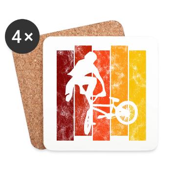 BMX Rad Fahrrad Retro Geschenk Bicycle Motocross - Untersetzer (4er-Set) - Weiß - Vorne