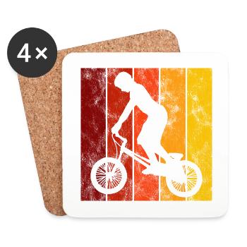 BMX Rad Fahrrad Retro Geschenk Bicycle Motocross - Untersetzer (4er-Set) - Weiß - Vorne