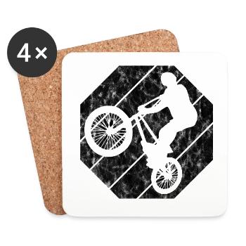 BMX Rad Fahrrad Retro Geschenk Bicycle Motocross - Untersetzer (4er-Set) - Weiß - Vorne