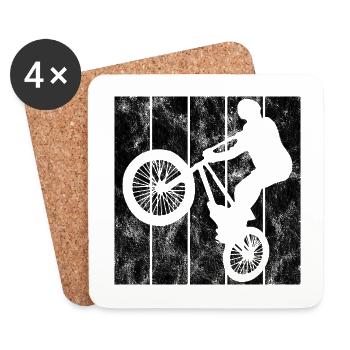 BMX Rad Fahrrad Retro Geschenk Bicycle Motocross - Untersetzer (4er-Set) - Weiß - Vorne