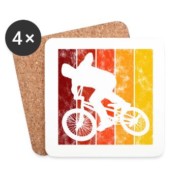 BMX Rad Fahrrad Retro Geschenk Bicycle Motocross - Untersetzer (4er-Set) - Weiß - Vorne