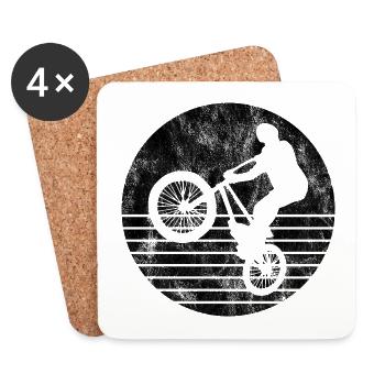 BMX Rad Fahrrad Retro Geschenk Bicycle Motocross - Untersetzer (4er-Set) - Weiß - Vorne