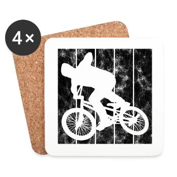 BMX Rad Fahrrad Retro Geschenk Bicycle Motocross - Untersetzer (4er-Set) - Weiß - Vorne