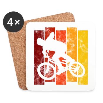BMX Rad Fahrrad Retro Geschenk Bicycle Motocross - Untersetzer (4er-Set) - Weiß - Vorne