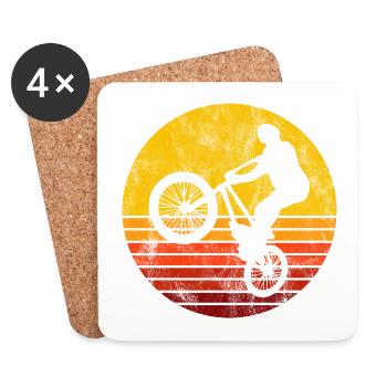 BMX Rad Fahrrad Retro Geschenk Bicycle Motocross - Untersetzer (4er-Set) - Weiß - Vorne