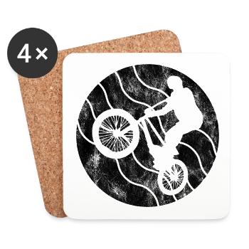 BMX Rad Fahrrad Retro Geschenk Bicycle Motocross - Untersetzer (4er-Set) - Weiß - Vorne