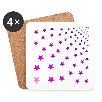 Sterne rosa pink rosarot lila Geschenkidee - Untersetzer (4er-Set) - Weiß - Vorne