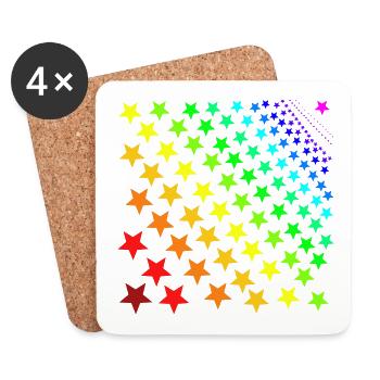 Sterne Regenbogen Geschenkidee - Untersetzer (4er-Set) - Weiß - Vorne