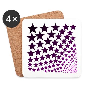 Sterne lila rosa Geschenkidee - Untersetzer (4er-Set) - Weiß - Vorne