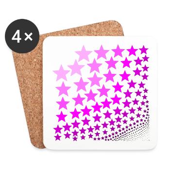 Sterne rosa pink rosarot Geschenkidee - Untersetzer (4er-Set) - Weiß - Vorne