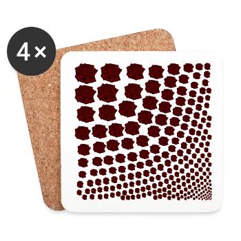 Rosen rot Geschenkidee - Untersetzer (4er-Set) - Weiß - Vorne