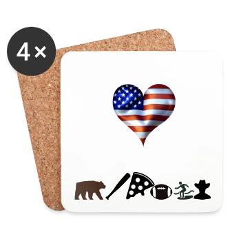 USA Geschenkidee Amerika lustig Therapie witzig - Untersetzer (4er-Set) - Weiß - Vorne