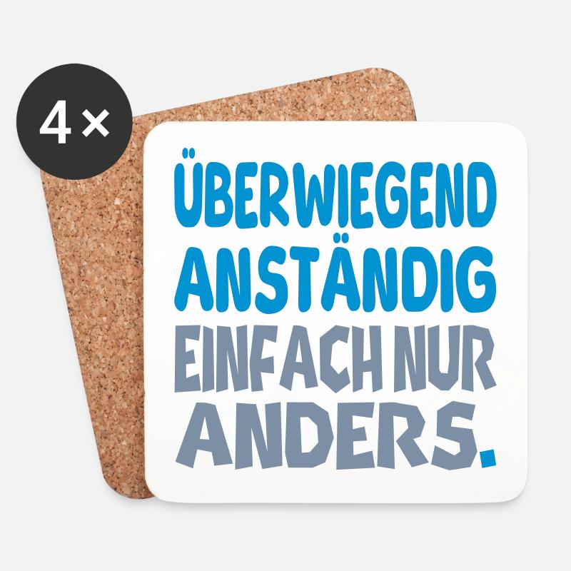 Anständig einfach nur anders II - Untersetzer (4er-Set) - Weiß