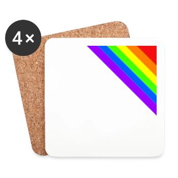 Rainbow Gift Idea Corner colorful - Coasters (set of 4) - white - Front