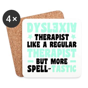Dyslexie - Dessous de verre (lot de 4) - blanc - Devant